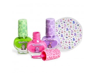 Set 3 lacuri de unghii si stickere My Best Friends, Martinelia, 4 ml