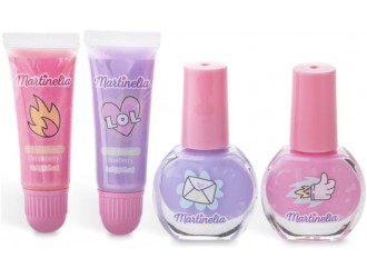 Set 2 balsamuri si 2 lacuri de unghii in gentuta Super Girl, Martinelia