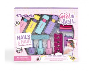 Set creta pentru par, produse pentru unghii si accesorii, Super Girl, Martinelia