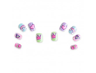 Set 10 unghii false Super Girl Nails, cu adeziv press-on, Martinelia