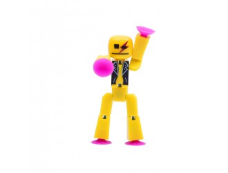 Figurina robot cu ventuze Stikbot galben, rocker