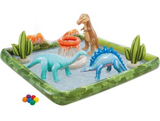 Centru de joaca gonflabil “Dino Land” 201x201x36 cm, 410 L, pana la 81 kg, 2+, INTEX