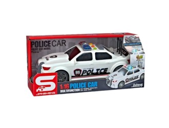 Masina de politie cu frictiune, portbagaj care se deschide, sunete si lumini, 1:16, jstoys
