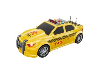Masina Taxi cu inertie si portbagaj care se deschide, sunete si lumini, 1:16, jstoys