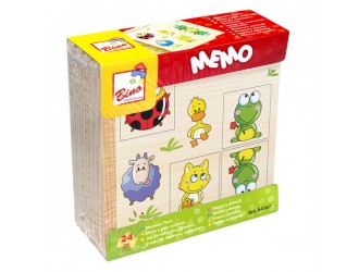 Joc Memo din lemn cu animale 24 el.