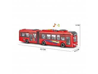 Autobuz rosu cu frictiune, sunete si lumini, 1:16, jstoys
