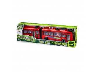 Autobuz rosu cu frictiune, sunete si lumini, 1:16, jstoys