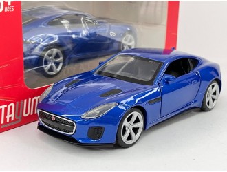Macheta auto Jaguar F-Type, albastru, 1:36, mecanism pull-back, TAYUMO