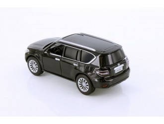 Macheta auto Nissan Patrol Y62, negru, 1:36, mecanism pull-back, TAYUMO