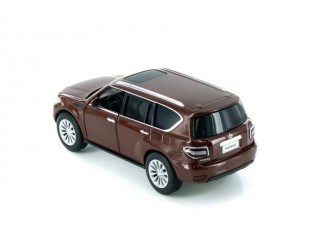 Macheta auto Nissan Patrol Y62, cafeniu, 1:36, mecanism pull-back, TAYUMO