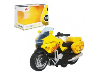 Jucarie Motocicleta, 1:14, din metal, cu sunete si lumini, mecanism pull-back, 3 tipuri