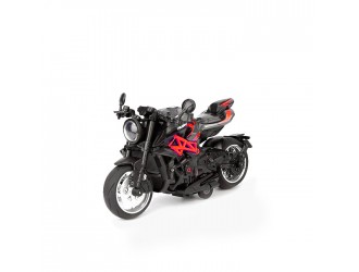 Jucarie Motocicleta Classical, 1:10 din metal, cu sunete si lumini, mecanism pull-back, 2 tipuri