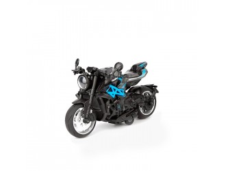 Jucarie Motocicleta Classical, 1:10 din metal, cu sunete si lumini, mecanism pull-back, 2 tipuri