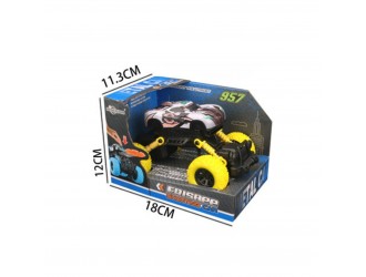 Jucarie Masina din metal cu roti mari si lansator de discuri, diverse culori