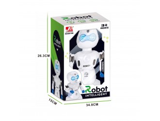 Jucarie Robot cu sunete si lumini, rotire 360, Inteligent Robot,