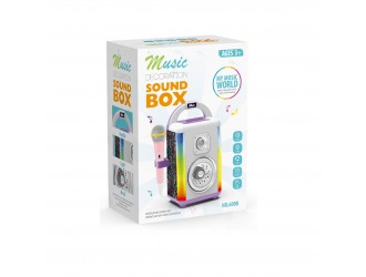 Jucarie muzicala Boxa si microfon roz, cu lumini