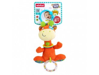 Jucarie zornaitoare Girafa cu bilute si inel de agatat Winfun
