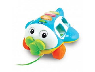 Jucarie Avion-Sorter cu sunete si lumini, sfoara de tras, engleza, Winfun