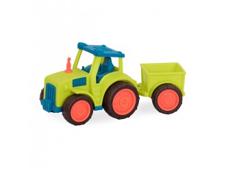 Jucarie Tractor cu remorca verde-albastru Battat