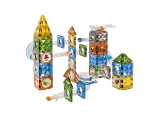Set de constructie magnetic 128 el. traseu cu bile, ZJA354948