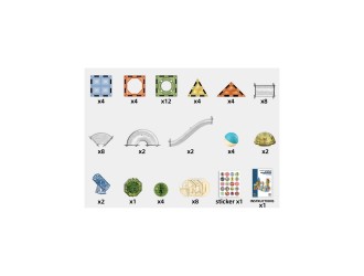 Set de constructie magnetic cu lumini 69 el. traseu cu bile, ZJA354950