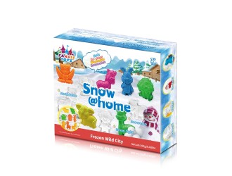 Set de joaca cu zapada artificiala 300 g si 8 accesorii in cutie, ZJA356604