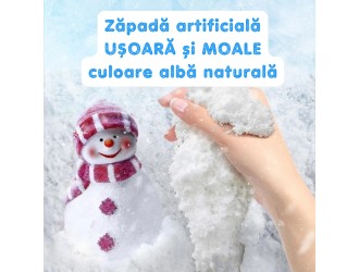 Set de joaca cu zapada artificiala in valiza 700 g si accesorii om de zapada, ZJA356608