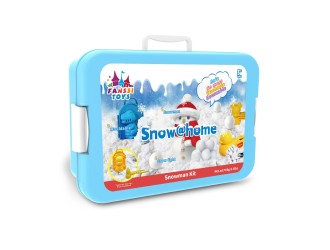 Set de joaca cu zapada artificiala in valiza 700 g si accesorii om de zapada, ZJA356608