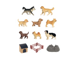 Set cu 14 figurine, Caini, in tub, ZJA325811