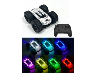  Masina cu telecomanda cu diverse functii si sunete, luminite multicolore, 2.4G, rasturnare 360, ZJA335255