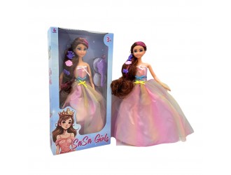 Papusa 29 cm cu accesorii par, 2 tipuri