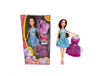 Papusa cu accesorii si imbracaminte 29 cm, 2 tipuri