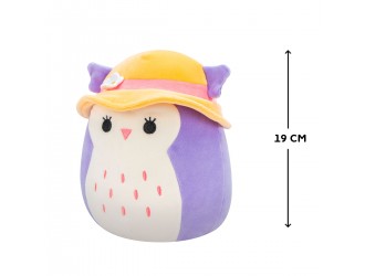 Jucarie de plus 19 cm, Holly bufnita mov cu palarie, Squishmallows