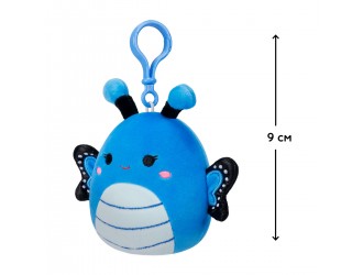 Jucarie de plus 9cm cu breloc, Fluture albastru Waverly, Squishmallows
