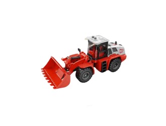 Jucarie Tractor Buldozer, rosu, cu sunete si lumini 1:16, JSTOYS, ZJA345706