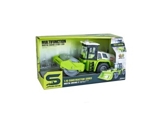 Jucarie Compactor de asfalt, verde, cu sunete si lumini 1:16, JSTOYS, ZJA345708