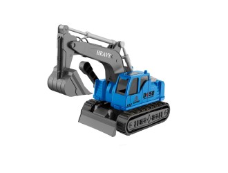 Jucarie Excavator, albastru, cu frictiune, sunete si lumini 1:16, JSTOYS, ZJA278638