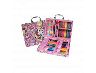 Set cu 67 accesorii pentru desen, in valiza de lemn diverse culori, ZJA357394