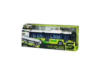 Autobuz verde cu frictiune, sunete si lumini, 1:16, jstoys, ZJA314874
