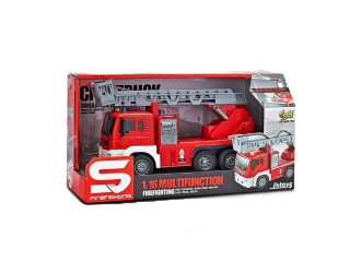 Camion de pompieri cu furtun de apa, frictiune, lumini si sunete, 1:16, jstoys, ZJA278632