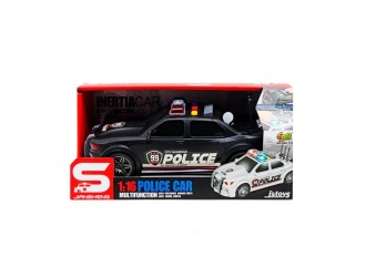 Masina de politie neagra, frictiune, portbagaj care se deschide, sunete si lumini, 1:16, jstoys, ZJA314885