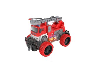 Camion de pompieri cu roti mari, furtun de apa, inertie, lumini si sunete, 1:16, jstoys , ZJA327123