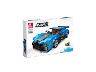 Set de constructie Masina albastra cu mecanism pullback 252 el., ZJA351129