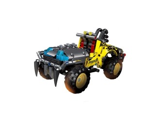 Set de constructie Masina monstru galbena cu mecanism pullback 395 el., ZJA351152