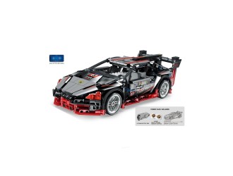 Set de constructie Masina negru-rosu cu RC si cu acumulator 585 el., ZJA351301