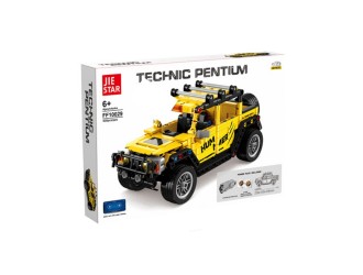 Set de constructie Masina galbena cu RC si cu acumulator 530 el., ZJA351308