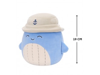 Jucarie de plus 19 cm, Samir rechin albastru cu panama, Squishmallows
