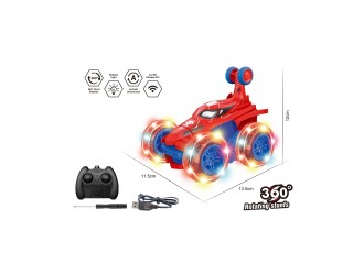 Jucarie Masina Stunt rosie cu RC 2.4G, lumini si acumulator, ZJA360959