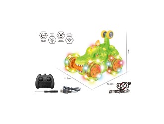 Jucarie Masina Stunt verde cu RC 2.4G, lumini si acumulator, ZJA360961