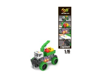 Jucarie Camion Sortator de gunoi cu frictiune si buton presiune, sunete si lumini, 1:16, jstoys, ZJA304211